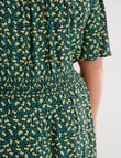 Studio Curve Ditsy Lemon Print Tea Dress, Navy product photo View 05 S
