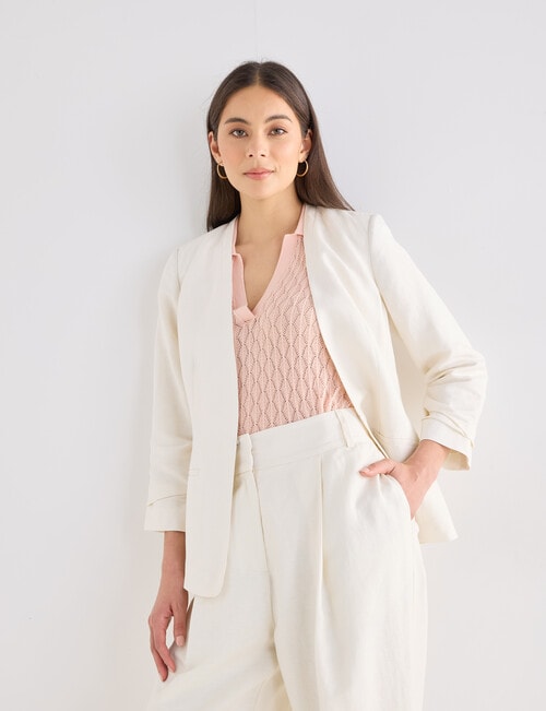 Whistle Short Sleeve Knitted Polo Shirt, Peach product photo View 07 L