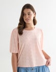 Whistle Broderie Knit Tee, Peach product photo