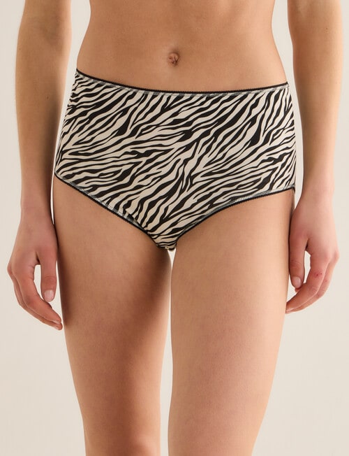 Lyric Zebra Full Briefs, 4-Pack, Black, Cream & Red product photo View 02 L