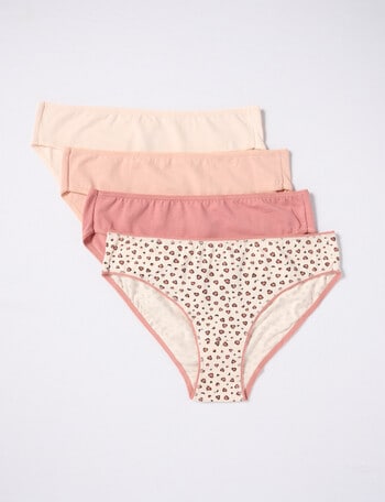 Lyric Leopard Loves Bikini Briefs, 4-Pack, Pink product photo