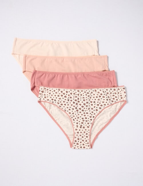 Lyric Leopard Loves Bikini Briefs, 4-Pack, Pink product photo