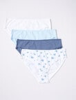 Lyric Floral Blue Bikini Briefs, 4-Pack, Blue & White product photo