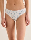 Lyric Floral Blue Bikini Briefs, 4-Pack, Blue & White product photo View 02 S