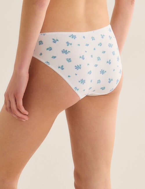Lyric Floral Blue Bikini Briefs, 4-Pack, Blue & White product photo View 03 L