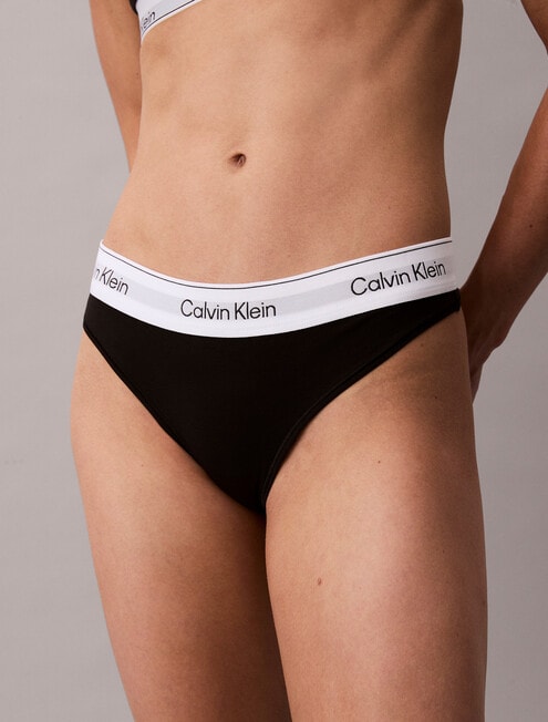 Calvin Klein Icon Cotton Modal Thong, Black product photo