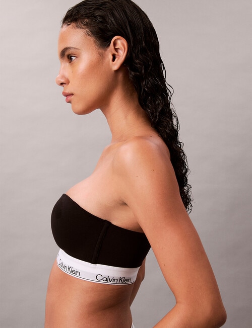 Calvin Klein Icon Cotton Modal Lightly Lined Bandeau, Black product photo View 02 L
