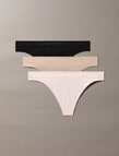 Calvin Klein Bonded Flex Thong Brief, 3-Pack, Black, Cedar & Eggs product photo