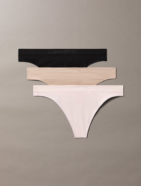 Calvin Klein Bonded Flex Thong Brief, 3-Pack, Black, Cedar & Eggs product photo