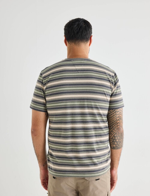 Kauri Trail Stripe T-Shirt, Tan product photo View 02 L