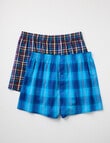 Chisel Check Cotton Boxer, 2-Pack, Bright Blue product photo