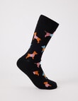 Mazzoni Fun Dogs Viscose Rayon from Bamboo Dress Socks, Black product photo