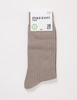 Mazzoni Zig Zag Viscose Rayon from Bamboo Textured Dress Socks, Light Brown product photo View 02 S