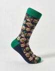 Mazzoni Christmas Cats & Dogs Dress Sock, Green product photo