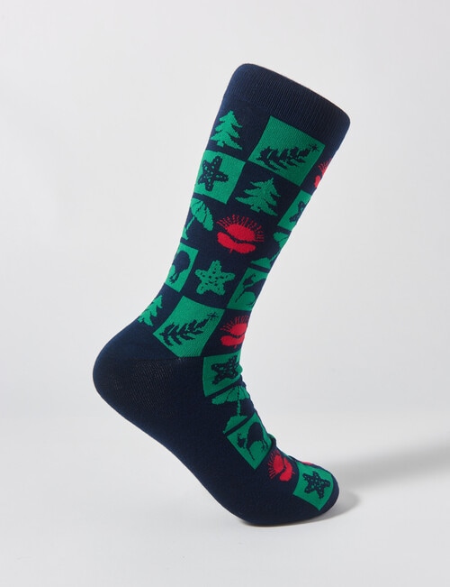 Mazzoni Christmas Kiwiana Resort Dress Sock, Navy product photo