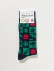 Mazzoni Christmas Kiwiana Resort Dress Sock, Navy product photo View 02 S