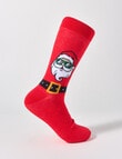 Mazzoni Christmas Santa Belt Dress Sock, Red product photo