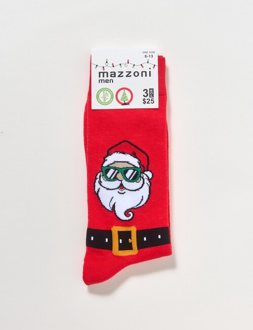 Mazzoni Christmas Santa Belt Dress Sock, Red product photo View 02 L