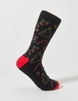 Mazzoni Christmas Neon Lights Dress Sock, Black product photo