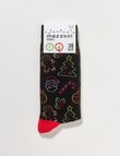 Mazzoni Christmas Neon Lights Dress Sock, Black product photo View 02 S
