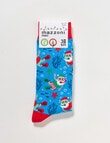 Mazzoni Christmas Snorkeling Santa Dress Sock, Blue product photo View 02 S