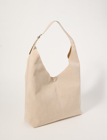 Whistle Accessories Suede Slouch Tote Bag, Mushroom product photo