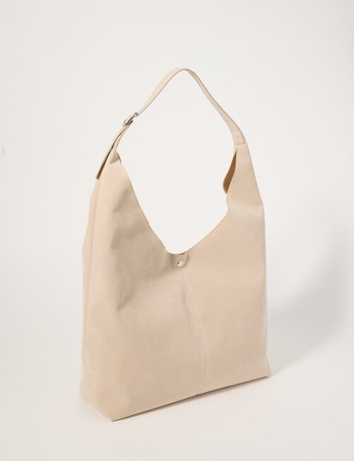 Whistle Accessories Suede Slouch Tote Bag, Mushroom product photo