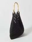 Whistle Accessories Raffaella Cotton Crochet Bag, Black product photo View 02 S
