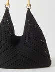 Whistle Accessories Raffaella Cotton Crochet Bag, Black product photo View 03 S
