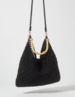 Whistle Accessories Raffaella Cotton Crochet Bag, Black product photo View 04 S