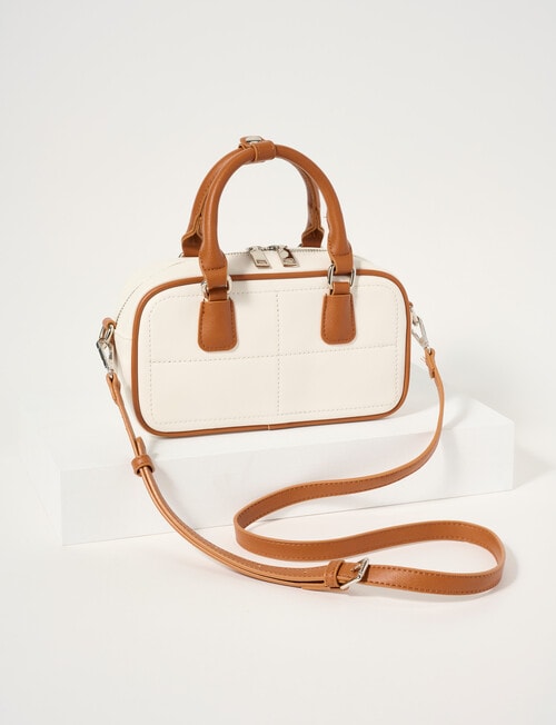 Whistle Accessories Fiorella Bowling Bag, White & Tan product photo