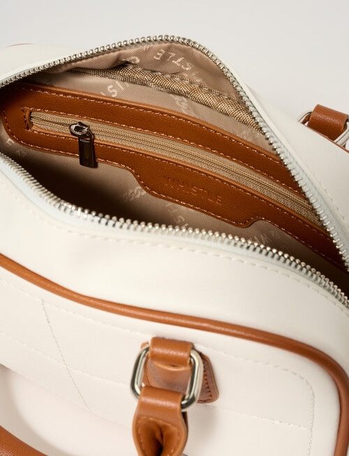 Whistle Accessories Fiorella Bowling Bag, White & Tan product photo View 06 L