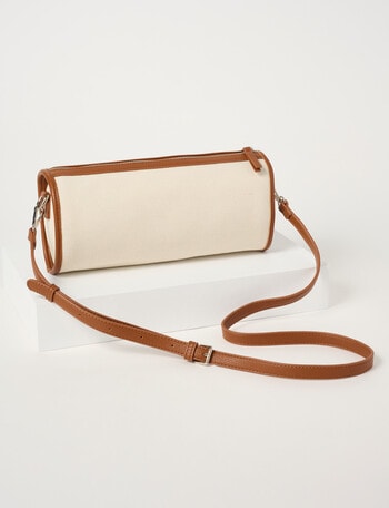 Zest Sofia Canvas Barrel Bag, Natural & Tan product photo