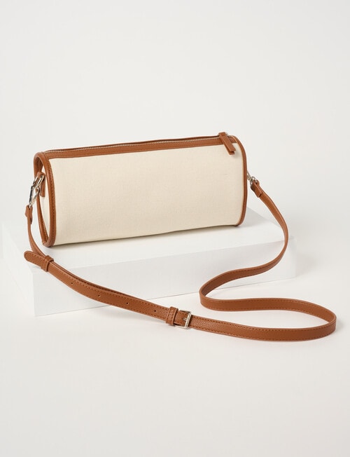 Zest Sofia Canvas Barrel Bag, Natural & Tan product photo