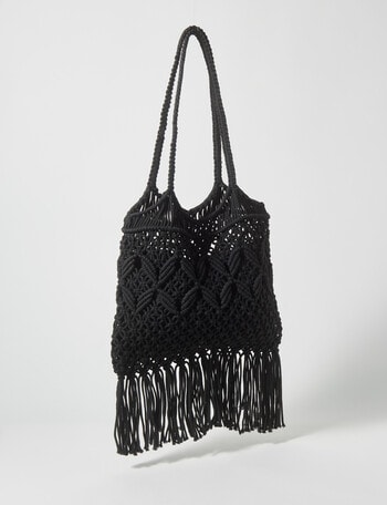 Zest Resort Aviva Crochet Tote Bag, Black product photo