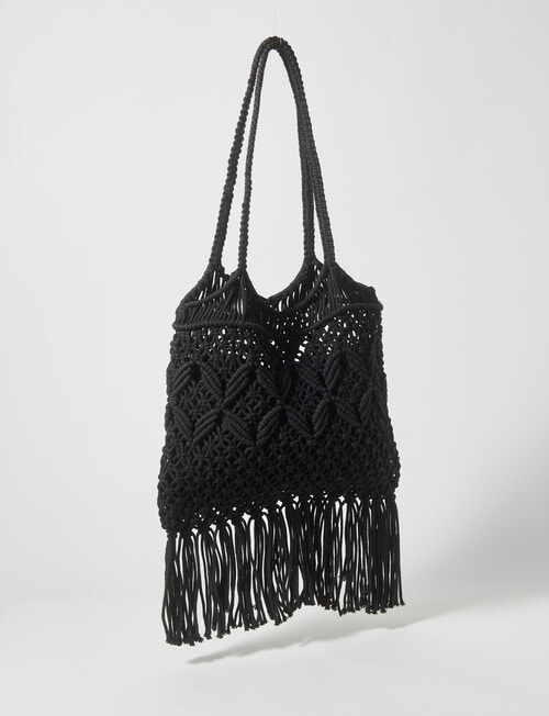 Zest Resort Aviva Crochet Tote Bag, Black product photo