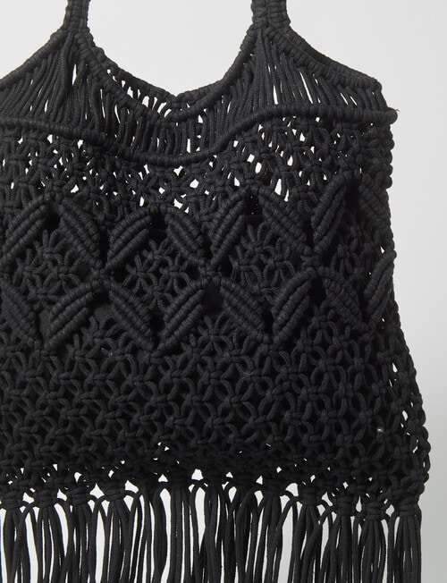 Zest Resort Aviva Crochet Tote Bag, Black product photo View 03 L