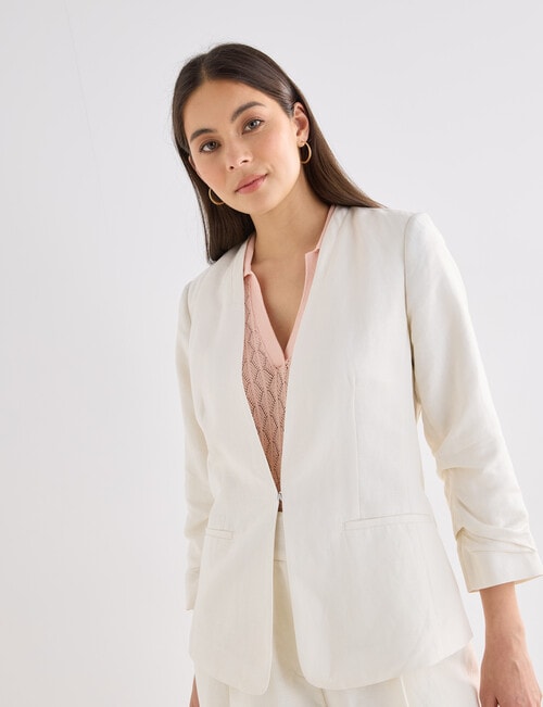 Whistle Three Quarter Sleeve Dress Jacket, Cream product photo