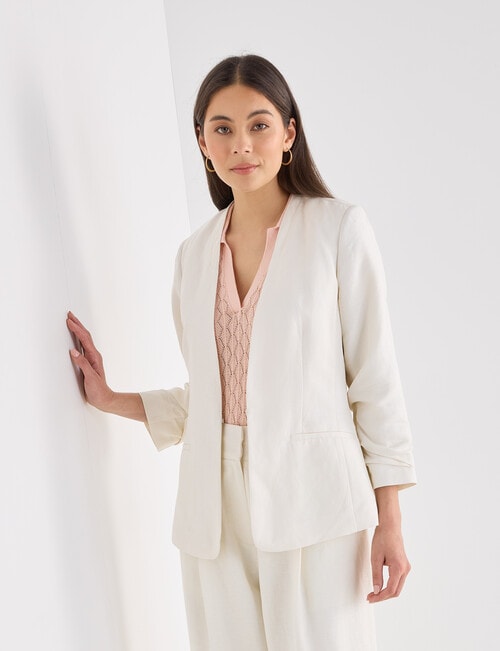 Whistle Three Quarter Sleeve Dress Jacket, Cream product photo View 05 L