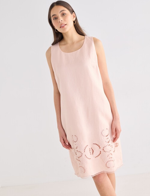 Whistle Embroidered Shift Dress, Peach product photo