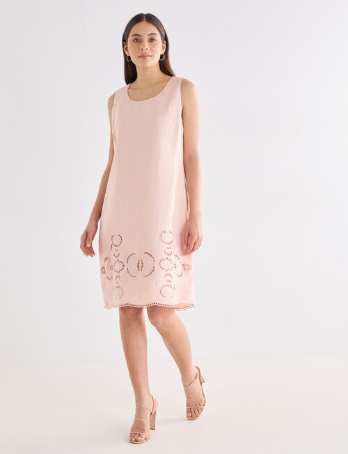 Whistle Embroidered Shift Dress, Peach product photo View 05 L