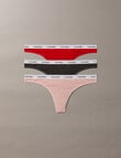 Calvin Klein Icon Logo Thong Brief, 3-Pack, Charcoal, Rush & Subdued product photo