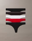 Calvin Klein Icon Logo Thong Brief, 5-Pack, Adrenaline Rush, Black, White & Wine Tasting product photo