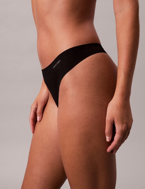 Calvin Klein Invisibles Thong Brief, 3-Pack, Teal, Cloud & Black product photo View 03 L