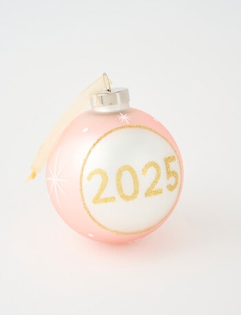 Christmas Shop GG Glass 2025 Bauble, Blush product photo