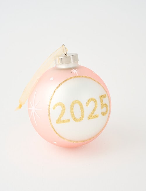 Christmas Shop GG Glass 2025 Bauble, Blush product photo