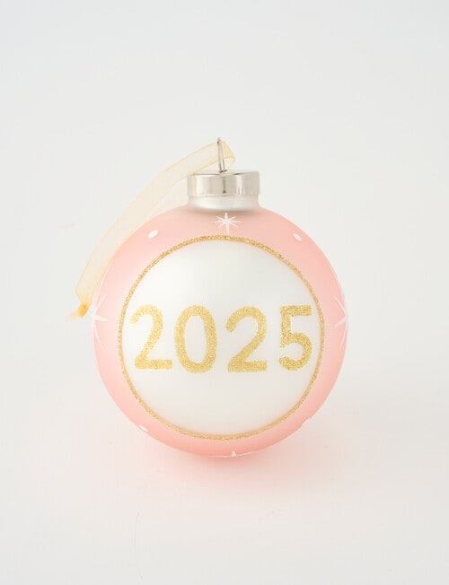 Christmas Shop GG Glass 2025 Bauble, Blush product photo View 02 L