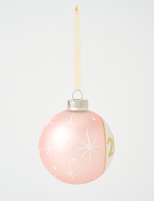 Christmas Shop GG Glass 2025 Bauble, Blush product photo View 03 L