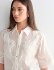 Mineral Ninette Lace Boxy Blouse, White product photo