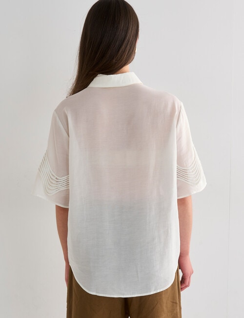 Mineral Ninette Lace Boxy Blouse, White product photo View 02 L